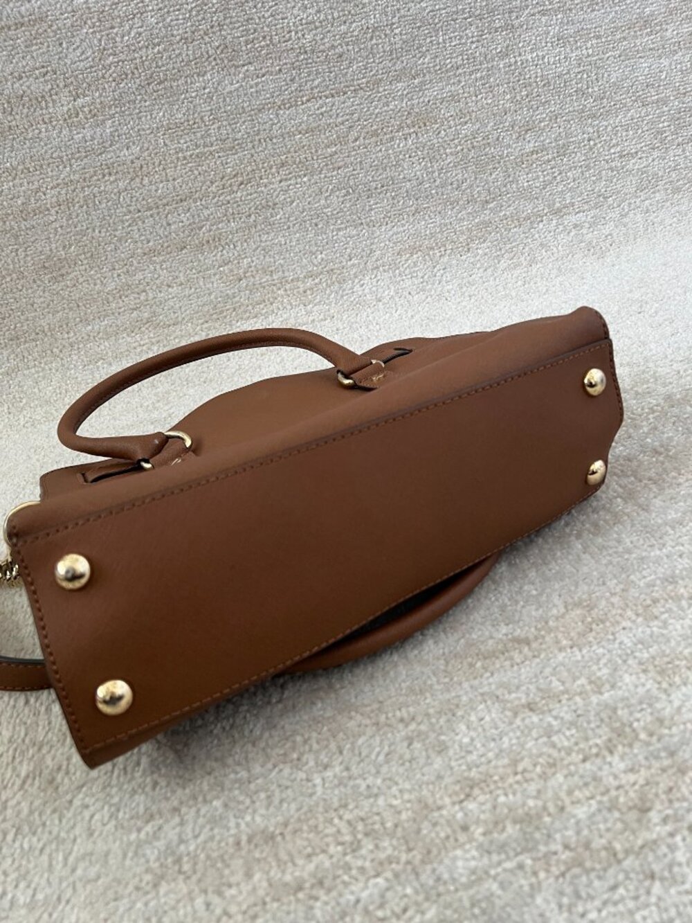 Michael Kors Hamilton Brown Leather Satchel Bag - Picture 7 of 15